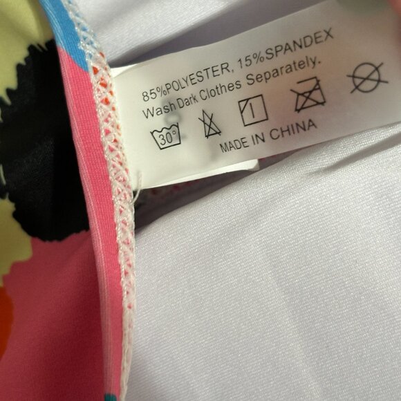 Younique High Neck Tankini Swimsuit Sz XL Multicolor 2Pc Tummy Control - Picture 10 of 12